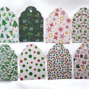 Jolies Découpes de 8 Étiquettes motif de Noël/Junk Journal/Scrapbook Supplies/Die Cut/Card making/Scrapbooking/Fourniture/carte de souhaits