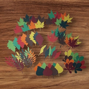 Ensemble de découpes de feuilles colorées aux couleurs D'automne/8 pièces/scrapbooking/Junk Journal/cartes de souhaits/agenda/fournitures.