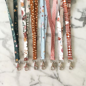 Fall Fabric Lanyards- Fall Lanyards- Floral Harvest Lanyard- Pumpkin Spice Lanyard- Pumpkin Lanyard- Teacher Lanyard- Autumn Lanyard