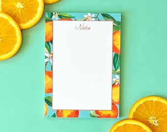 Teal Orange Grove Notepad- Noted- planning pad- notepad- note pad- planner pad- weekly to do list- watercolor notepad- stationery