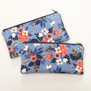 Periwinkle Birch Floral Zipper Pouch- Rifle Paper Co Zipper Pouch- Make up Bag- Zipper Pouch- Pencil Case- Floral pencil case