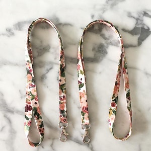 Rifle Paper Co Floral Petite Pink Garden Party  floral Lanyard- Floral Lanyard- Teacher lanyard