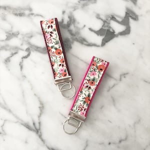 Rifle Paper Co Rose Rosa Floral Key Fob- Floral Key fob
