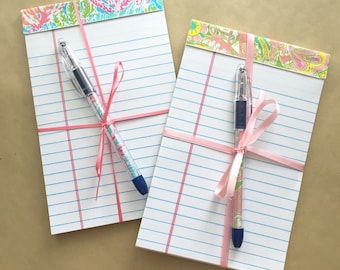 Lilly Pulitzer Notepad and Matching Pen