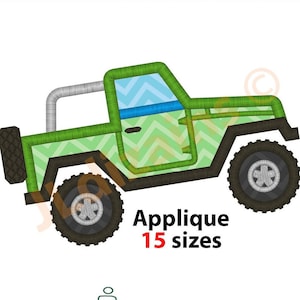 Jeep embroidery design. Machine embroidery design.