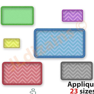 Rectangle Applique embroidery design. Rectangle with rounded corners machine embroidery design. Instant download. Multiple sizes.