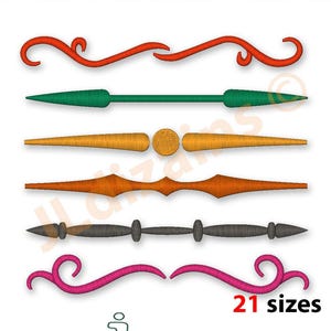 Divider Line Embroidery Design Set. Flourishes divider embroidery. Border line embroidery. Line embroidery design. Machine embroidery design