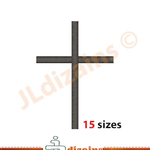 Mini Cross Embroidery Design. Christian Cross Machine Embroidery Pattern. 15 sizes and instant download.
