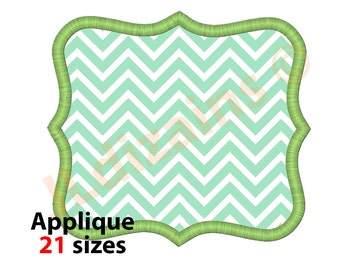 Frame Applique Embroidery Design. Classic frame machine embroidery design with 21 sizes included.