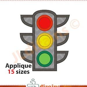 Traffic Lights Applique Design. Traffic light embroidery design. Traffic signals applique Embroidery traffic light Machine embroidery design