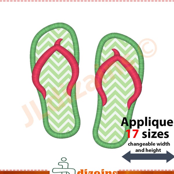 Flip Flops Applique Design. Flip flops embroidery design. Embroidery flip flop. Flip-flop applique embroidery. Machine embroidery design.