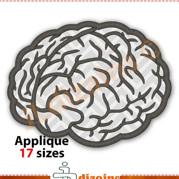 Brain Applique Design. Brain embroidery design. Embroidery designs brain. Applique brain. Embroidery brain. Machine embroidery design.