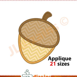 Acorn Applique Design. Acorn embroidery design. Embroidery applique acorn. Nut embroidery. Nut applique. Oak nut. Machine embroidery design.