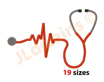 Stethoscope Embroidery Design. Embroidery designs. Heartbeat stethoscope embroidery Medical stethoscope embroidery Machine embroidery design