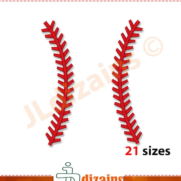 Baseball Stitches Embroidery Design. Machine embroidery design. Baseball laces embroidery design. Softball stitches laces embroidery design.