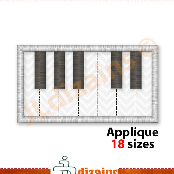 Piano Keyboard Applique Design. Piano embroidery design. Piano keys applique. Piano applique. Applique keyboard. Machine embroidery design