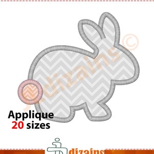 Bunny Applique Design. Bunny embroidery design. Rabbit embroidery. Easter bunny applique. Rabbit applique. Machine embroidery design.