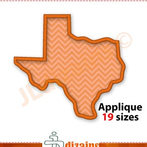 Texas State Applique Broderie Design. Motif de broderie machine Texas. Applique Texas.
