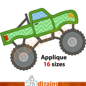 Monster Truck Applique Design. Monster truck embroidery design. Embroidery design monster truck. Applique truck. Machine embroidery design
