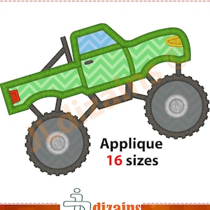 Monster Truck Applique Design. Monster truck embroidery design. Embroidery design monster truck. Applique truck. Machine embroidery design