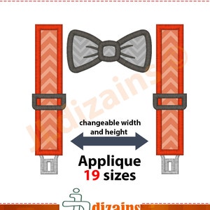 Suspenders Applique Design. Suspenders embroidery design. Embroidery design suspenders. Bow applique. Bow tie. Machine embroidery design.