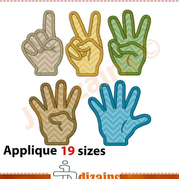 Hand Numbers Applique Embroidery Design Set. Hand applique. Hand embroidery. Hand embroidery design. Machine embroidery design