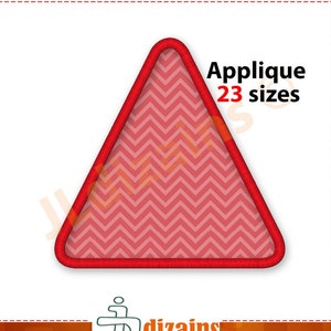 May include: Red triangle applique with a chevron pattern. Applique is available in 23 sizes.