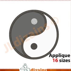 Yin Yang Applique Design. Yin Yang embroidery design. Embroidery pattern yin yang. Machine embroidery design.