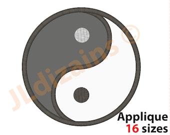 Yin Yang Applique Design. Yin Yang embroidery design. Embroidery pattern yin yang. Machine embroidery design.