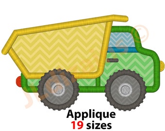 Dump Truck Applique Design. Dump truck embroidery Embroiery dump truck Applique design dump truck Truck embroidery Machine embroidery design