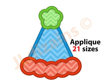 Birthday Hat Applique Design. Birthday hat embroidery design. Party hat applique design. Party hat embroidery. Machine embroidery design
