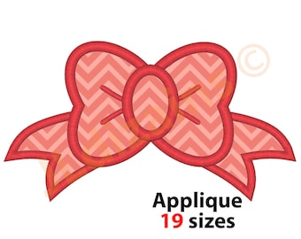 Girl Bow Applique Embroidery Design – Machine Embroidery Bow Pattern – Bow Applique Design with Multiple Sizes & Instant Download.