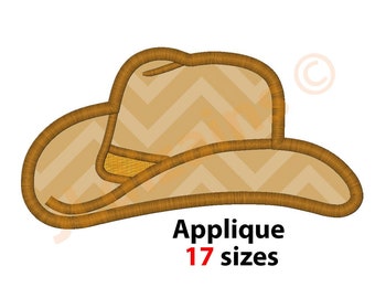 Cowboy Hat Applique Design. Cowboy hat embroidery design. Stetson hat applique. Stetson embroidery Applique cowboy Machine embroidery design
