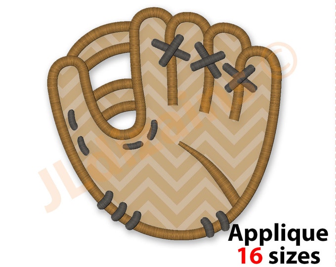 Baseball Glove Applique Design. Baseball Glove Embroidery Etsy