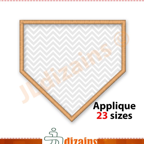 Home Plate Applique Embroidery Design. Home plate embroidery applique design. Baseball applique design. Home plate machine embroidery design