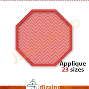 Disegno del ricamo di applique ottagono. Ricamo ad ottagono. Applique design ottagonale. Ricamo a macchina con applique a forma di ottagono