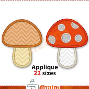 Mushroom embroidery design. Machine embroidery design.
