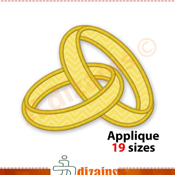 Rings Applique Design. Wedding rings embroidery designs. Wedding rings applique embroidery design. Wedding rings machine embroidery design.