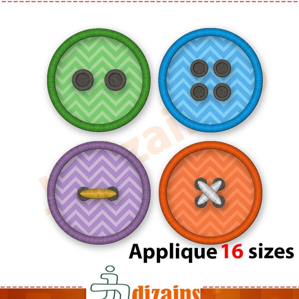 Button Applique Embroidery Design SET. Button embroidery designs. Button applique designs. Mini button applique machine embroidery design.