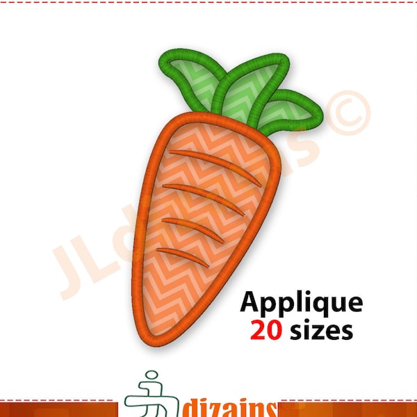 Carrot Applique Design. Carrot embroidery design. Embroidery applique carrot. Embroidery designs carrot. Applique. Machine embroidery design