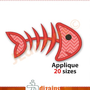 May include: Red fish bone applique design with a chevron pattern. Applique is available in 20 sizes.