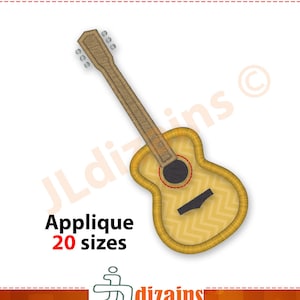 Guitar Applique Embroidery Design. Guitar embroidery design. Guitar applique design. Embroidery guitar. Machine applique embroidery designs.