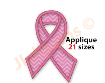 Awareness Ribbon Applique Design. Ribbon embroidery designs. Cancer applique ribbon. Embroidery ribbon. Machine embroidery design.