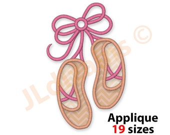 Ballet Shoes Applique Embroidery design. Ballet slippers embroidery design. Ballet applique. Ballet embroidery. Machine embroidery designs