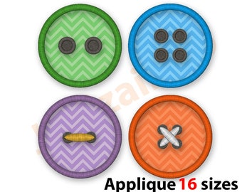 Button Applique Embroidery Design SET. Button embroidery designs. Button applique designs. Mini button applique machine embroidery design.