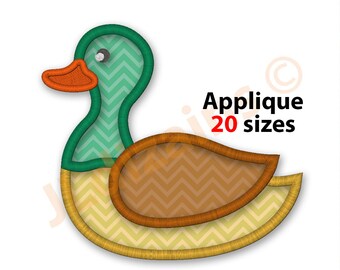 Stockente Ente Applique Design. Mallard Entenstickerei Design. Mallard Applikation. Mallardstickerei. Wild Duck Maschinenstickerei