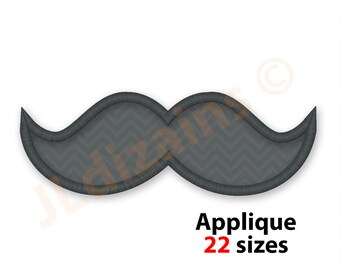 Mustache Applique Embroidery Design. Mustache embroidery design. Mustache applique. Embroidery designs. Mustache Machine embroidery designs.
