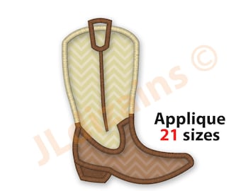 Cowboy Boot Applique Embroidery Design. Cowboy boot embroidery design. Cowboy embroidery designs. Cowboy applique Machine embroidery designs