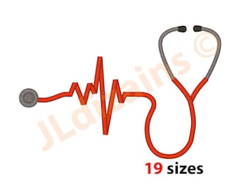 Stethoscope Embroidery Design. Embroidery stethoscope. Nurse embroidery. Embroidery designs stethoscope. Machine embroidery design.