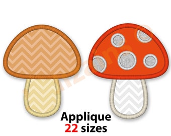 Mushroom Applique Designs Set. Mushroom embroidery design. Embroidery applique mushroom. Mushroom applique. Machine embroidery design.